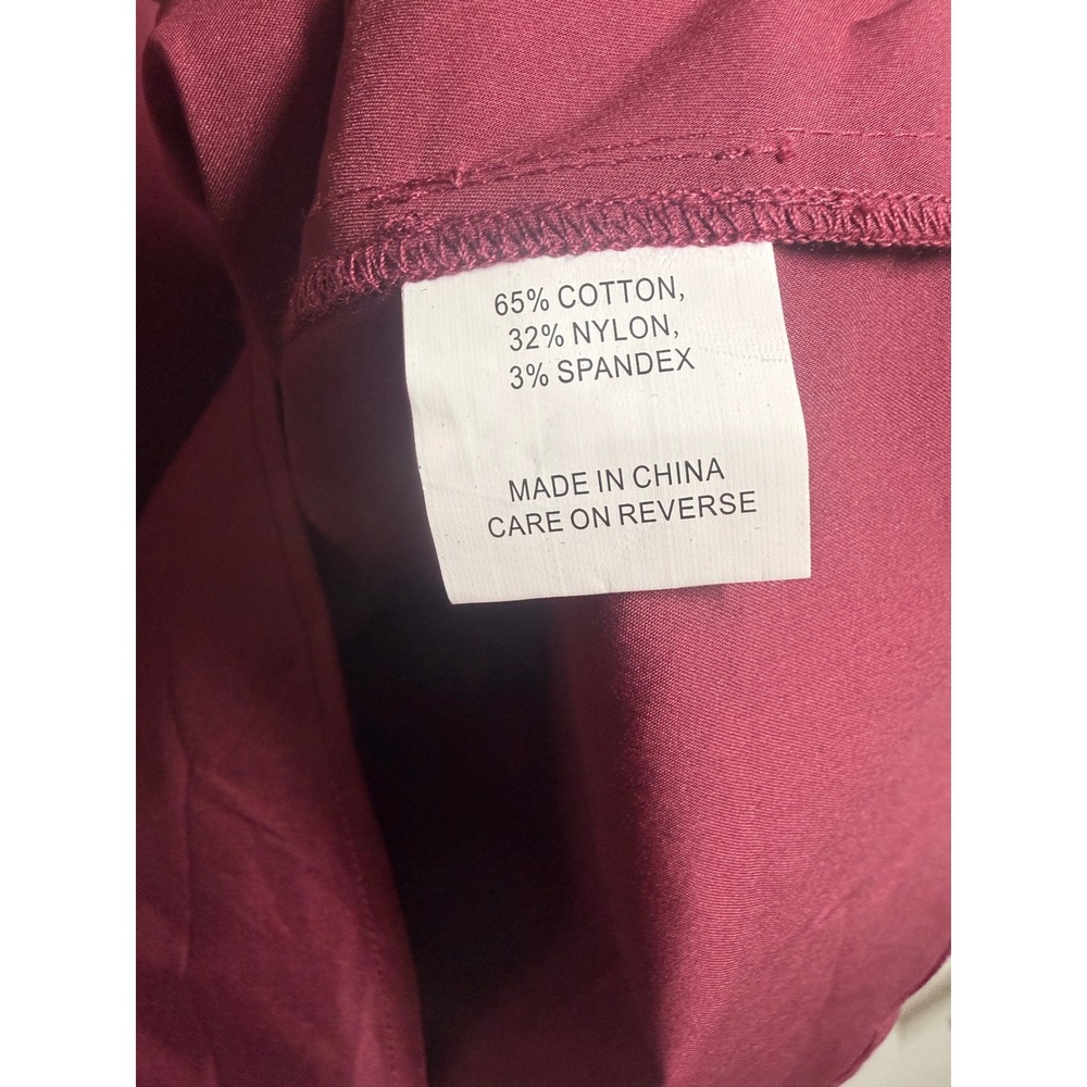 WD·NY Blouse Women 2X Burgundy NWT Eyelet Sleeve Split Neck Pullover Top - Picture 5 of 9